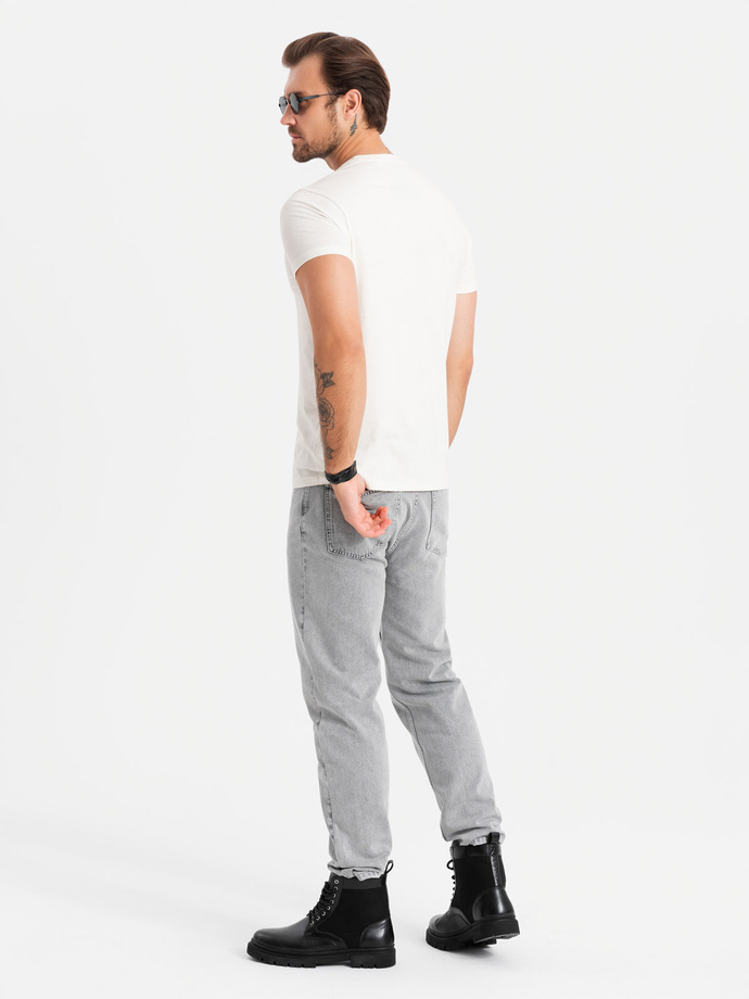 Men's cotton t-shirt with skull - white V2 OM-TSPT-0200