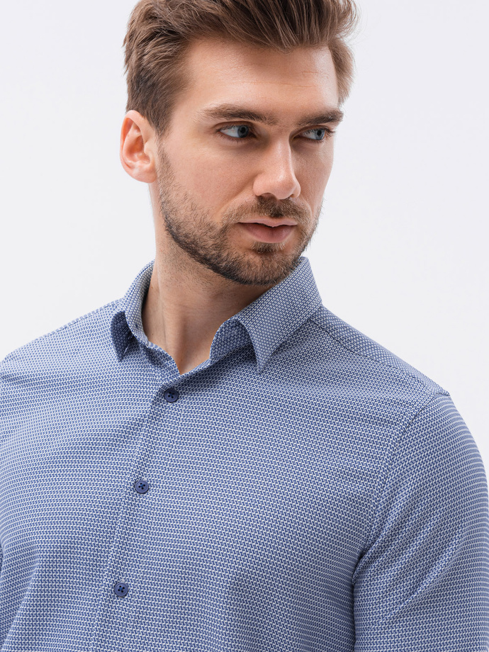 Men's shirt with long sleeves - navy K623