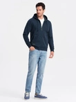 BASIC men's cotton stretch sweatshirt - navy blue V1 OM-SSBZ-0160