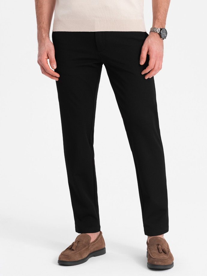 Pantaloni chino eleganți pentru bărbați SLIM FIT - negru V4 OM-PACP-0191