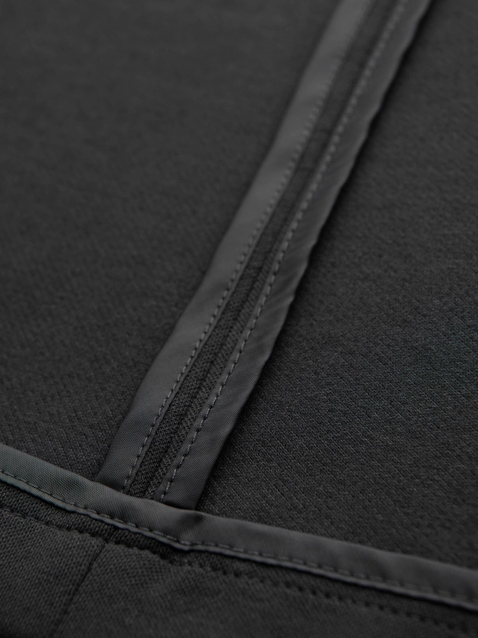 Pánska bunda SLIM z jemne štruktúrovaného úpletu - grafitová V1 OM-BLZB-0101