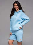 UNISEX sweatshirt set hoodie + athleisure shorts - blue V8 Z110