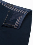 Men's classic chino pants with fine texture - navy blue V3 OM-PACP-0188