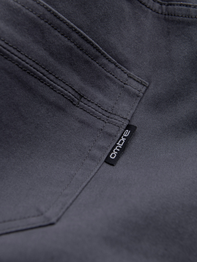 Pantaloni JOGGERY pentru bărbați JOGGERY cu buzunare cargo cu fermoar - grafit V3 OM-PAJO-0123