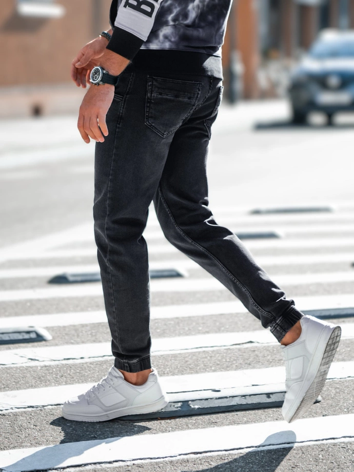 Men's denim jogger pants - black P907