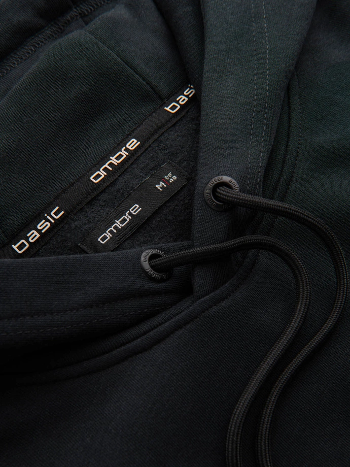 Vyriški BASIC medvilniniai "kengūros" tipo džemperiai su gobtuvu - juodi V9 OM-SSBN-0161