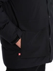Men's winter jacket with detachable hood and cargo pockets - black V3 OM-JAHP-0152