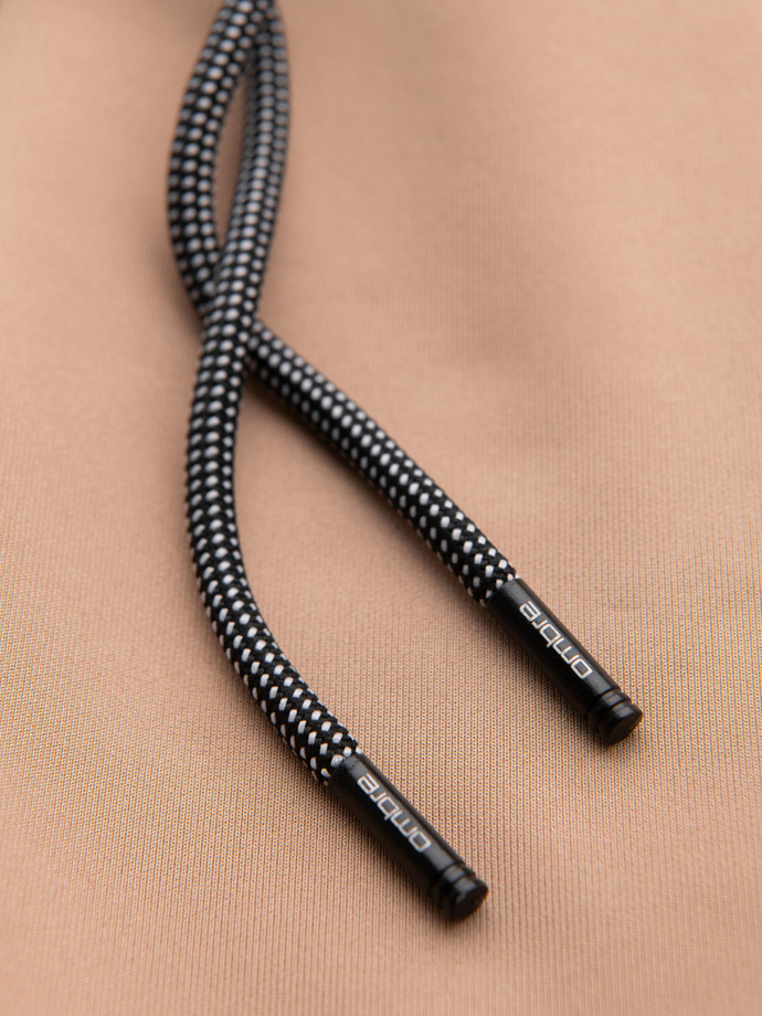 Pánske tepláky s kontrastnými pruhmi - béžové V4 OM-PASK-0229