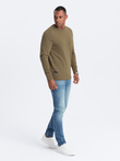 BASIC men's cotton non-stretch sweatshirt - olive V2 OM-SSBN-0159