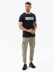 Men's printed cotton t-shirt - black V1 S1751