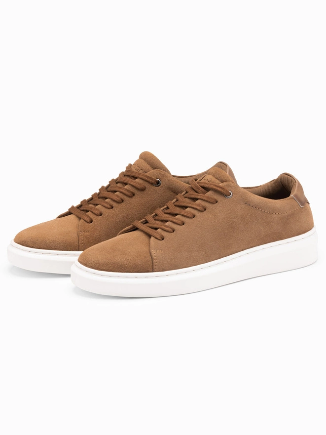 Classic men's soft suede sneaker shoes - light brown V1 OM-FOCS-0163