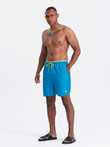 Men's swim shorts with two-tone welt - blue V6 OM-SRBS-0141