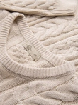 Elegant men's sweater with interesting weave - ecru V1 OM-SWSW-0173