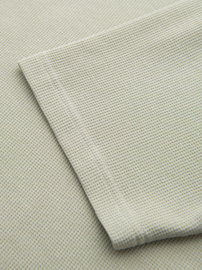 Pánske tričko s vafľovou textúrou a okrúhlym výstrihom - pistáciová V4 OM-TSCT-0197