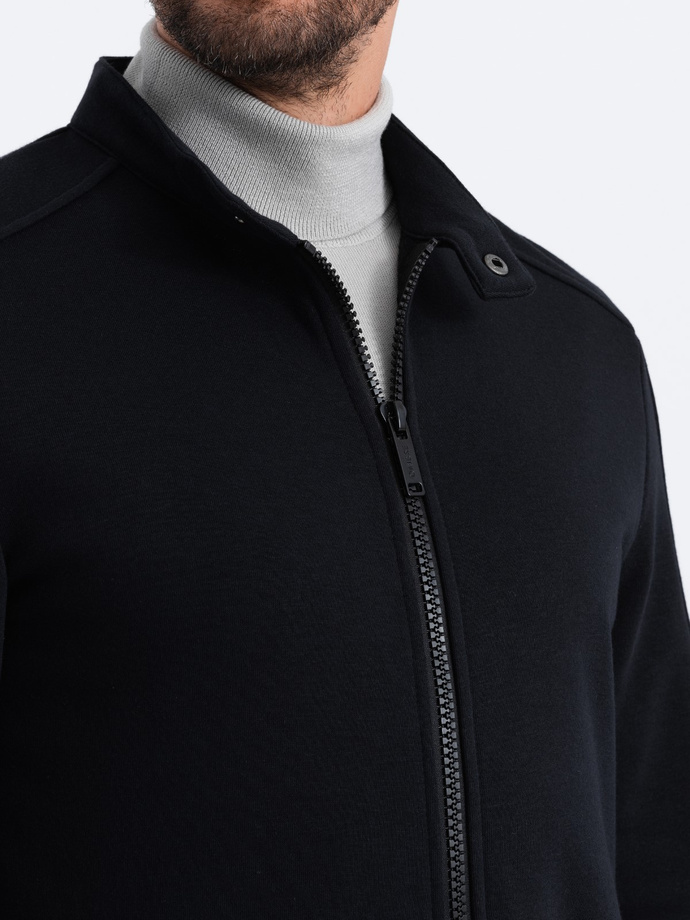 Pánská mikina na zip se stojáčkem - černá V5 OM-SSZP-22FW-005