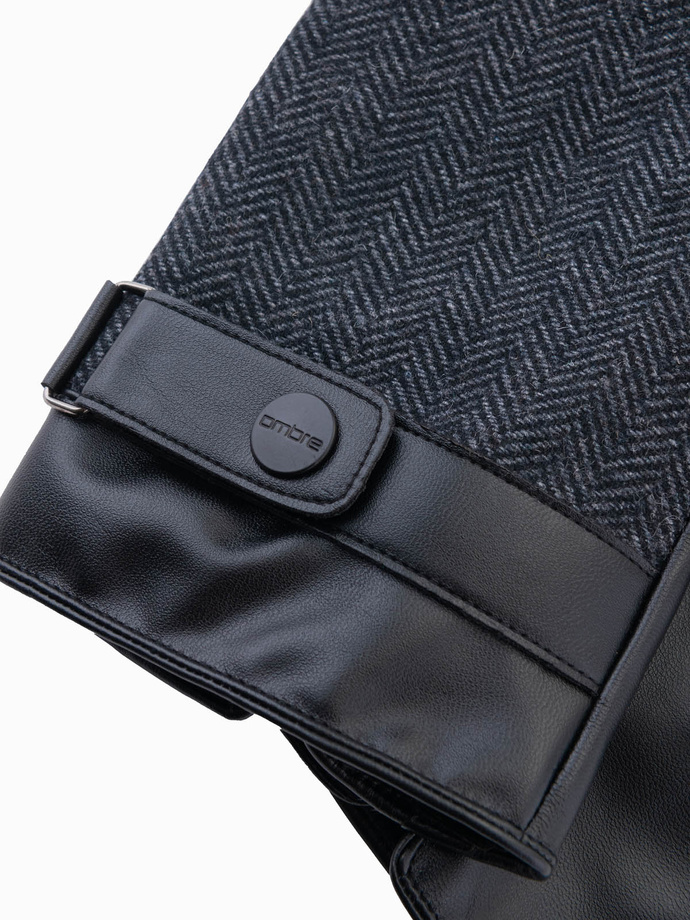 Mănuși bărbătești inteligente din amestec de lână - graphite melange V2 OM-ACGL-0111