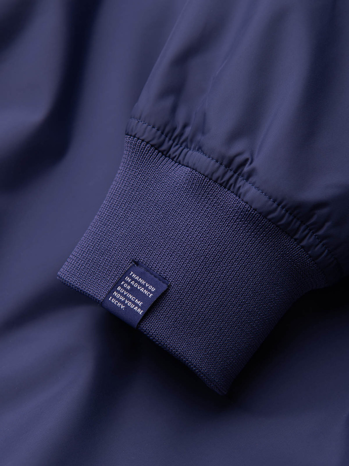 Vyriška pavasarinė bomber tipo striukė - tamsiai mėlyna C439