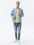 Men's mid-season bomber jacket - light blue C439