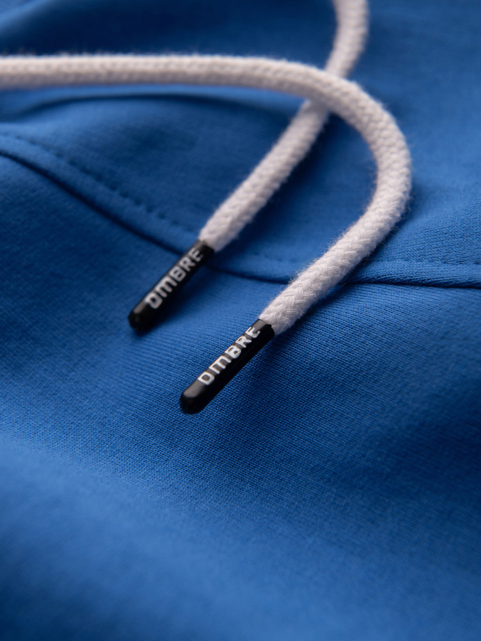 Pantaloni scurți de trening cu picior rotunjit pentru bărbați - albastru V1 OM-SRSK-0105