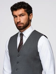 Men's suit vest with classic detailing and lining - graphite V3 OM-BLZV-0142