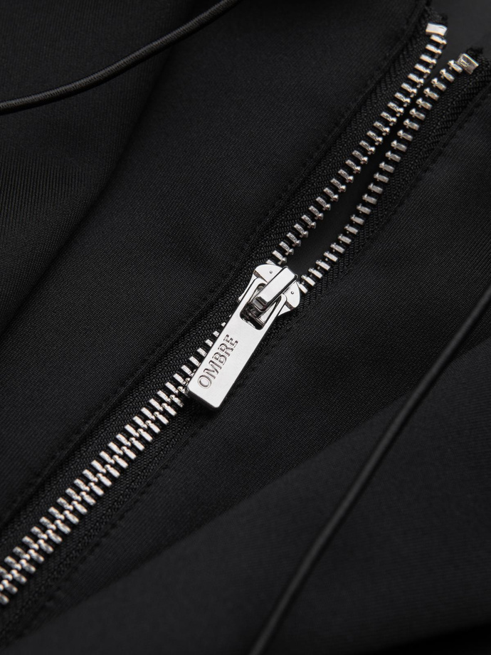 Pánská bunda s odnímatelnou podšívkou a kapucí - černá V1 OM-BLZB-0126