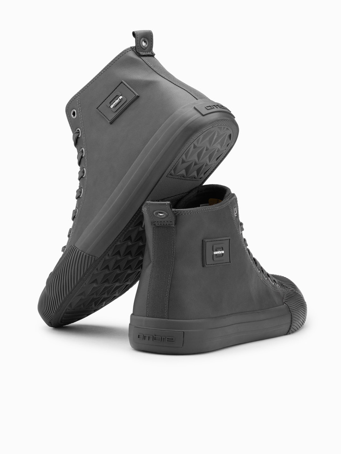 Adidași bărbătești cu vârf decorativ - gri V2 OM-FOTH-0157