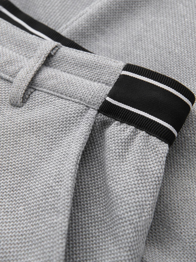 Pantaloni bărbătești tricotați cu talie elastică - gri deschis V1 OM-PACP-0116