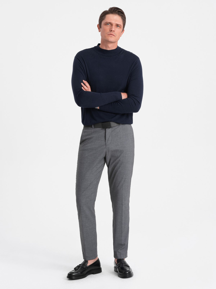 Jumătate de golf tricotată pentru bărbați cu vâscoză - albastru marin V2 OM-SWTN-0100