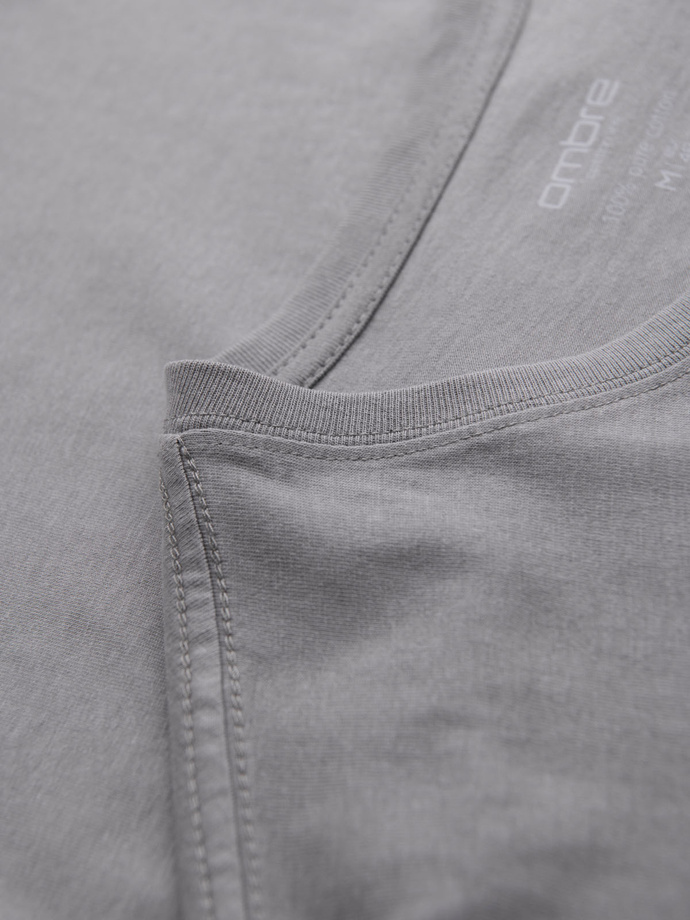 Tricou clasic BASIC din bumbac pentru bărbați - violet V13 OM-TSBS-0146