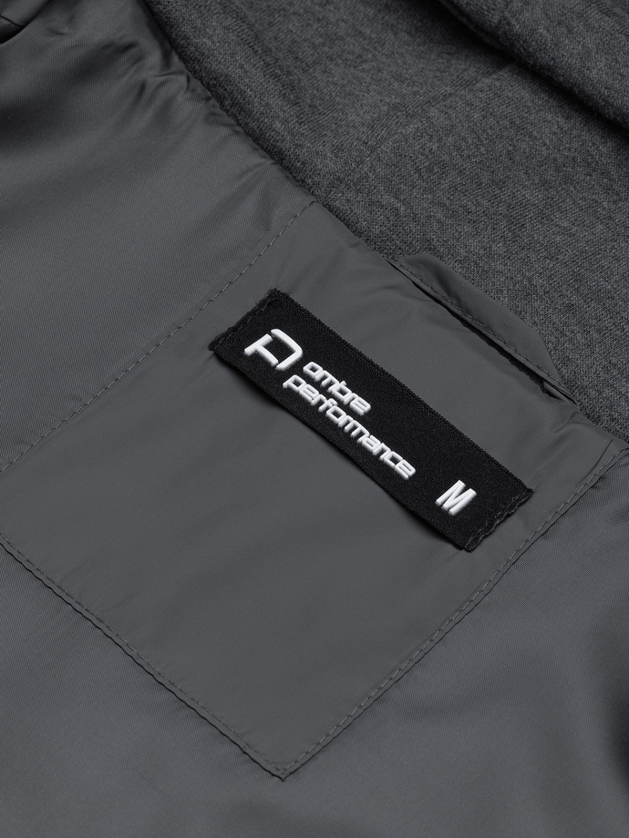 Men's mid-season jacket - dark grey C601