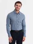 Vyriški SLIM FIT marškiniai su kišenėmis - mėlyni OM-SHCS-0174