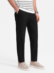 Vyriškos chino kelnės su elastine juosta SLIM FIT - juodos V3 OM-PACP-0158