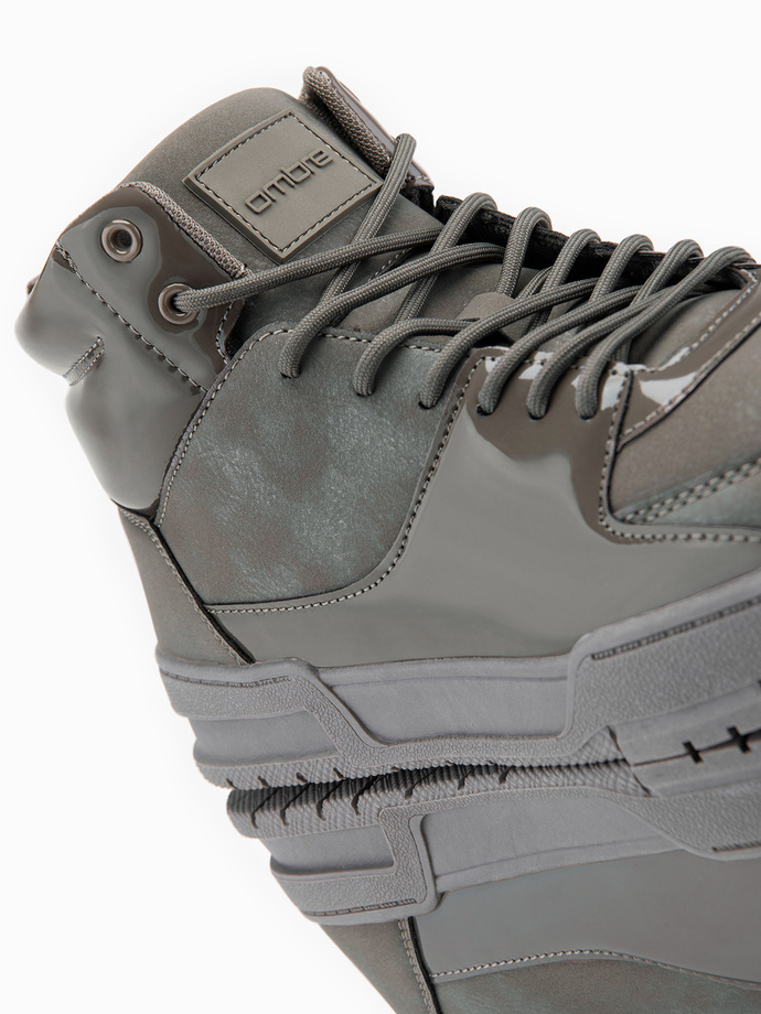 Vyriški aukštakulniai su blizgiais elementais - rudi V4 OM-FOSH-0178