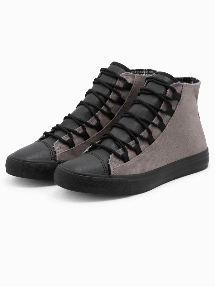 Pantofi bărbați pantofi de sport din materiale combinate - grafit V8 OM-FOTH-0143