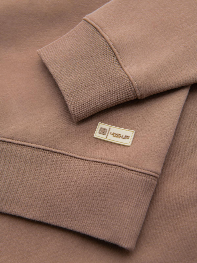 Klasická unisex mikina s kulatým výstřihem - hnědá V16 OU-SNBC-0104
