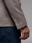 Men's casual blazer in delicate check - brown V1 OM-BLZB-0116