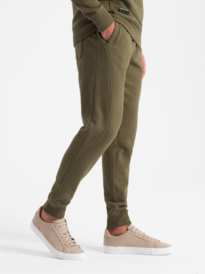 Set trening BASIC pentru bărbați tricoul kangaroo + pantaloni de jogging - olive V2 Z85