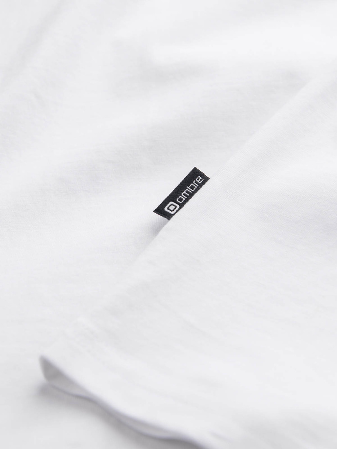 BASIC men's longsleeve with round neckline - white V4 OM-LSBL-0106