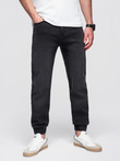 Pantaloni bărbătești JOGGERY din denim cu evazare clasică - negru V3 OM-PADJ-0265