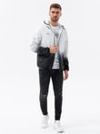 Men's sports jacket with ombre effect - white and black V4 OM-JANP-0104