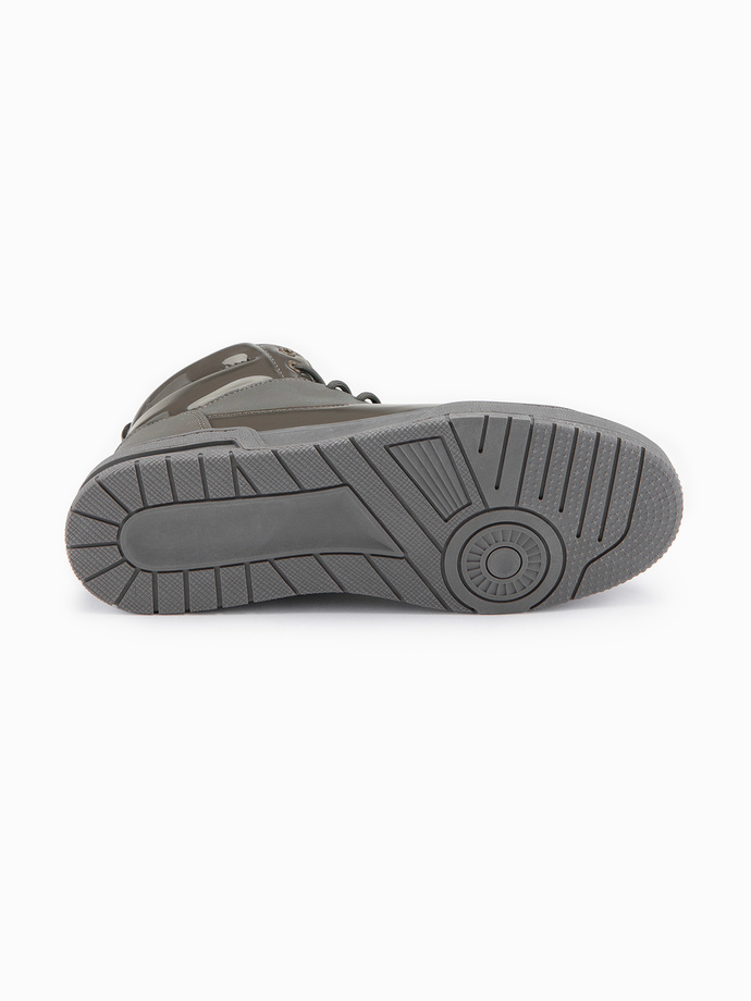 Adidași bărbătești high-top cu elemente strălucitoare - maro V4 OM-FOSH-0178