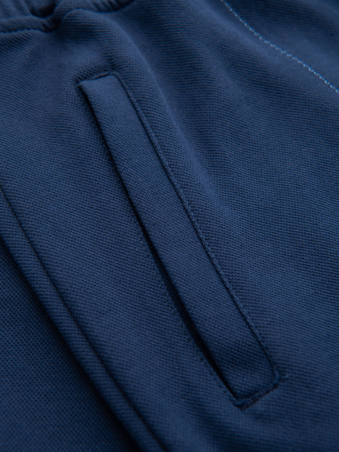 Pantaloni de trening bărbătești CARROT din tricot structurat - albastru închis V5 OM-PASK-0143