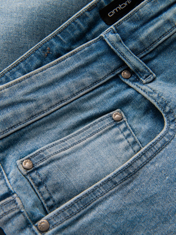 Men's classic washed REGULAR FIT jeans - light blue V2 OM-PADP-0217