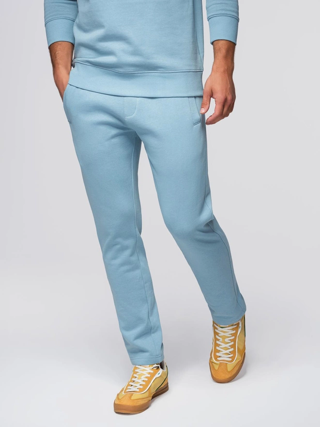 Pantaloni de trening pentru bărbați cu picior neacoperit - albastru deschis V7 OM-PABS-0206