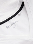 Marškinėlių su V formos iškirpte, elastanu ir subtiliu logotipu rinkinys - 3x balti V2 Z100