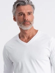 Men's unprinted longsleeve with a crew neckline - white V3 OM-LSBL-0108