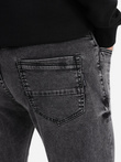 Men's tailored denim SLIM FIT pants with elastane - graphite V3 OM-PADP-0214