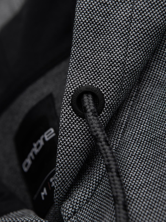 Hanorac cu glugă pentru bărbați cu structură moale - negru V1 OM-SSZP-0191