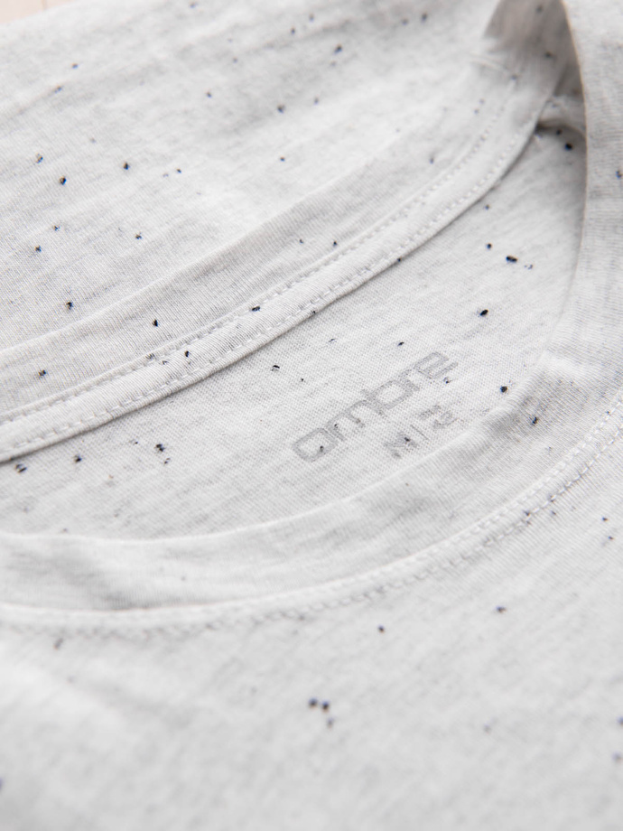 Tricou pentru bărbați cu efect decorativ confetti - crem V1 OM-TSCT-0178