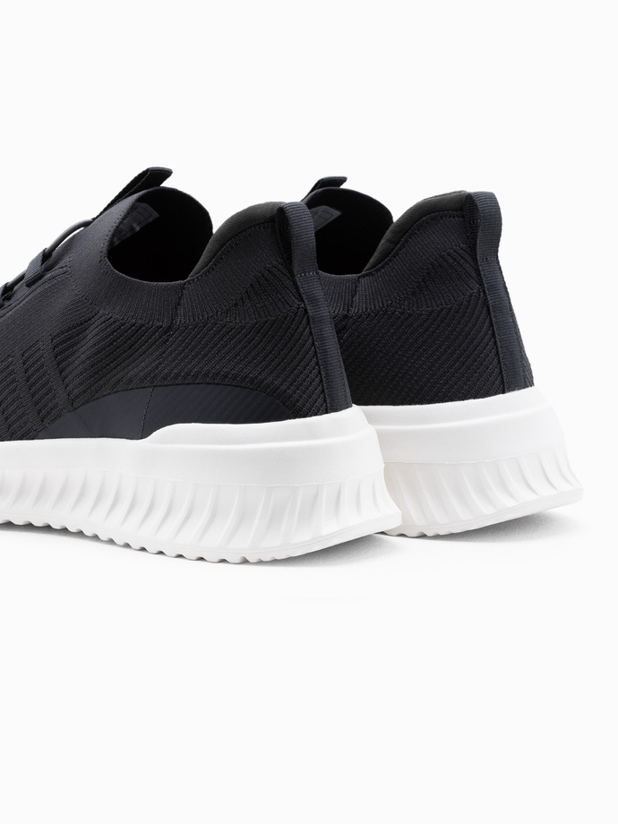 Men's sneaker slip-on shoes made of lightweight materials - graphite V1 OM-FOKS-0149